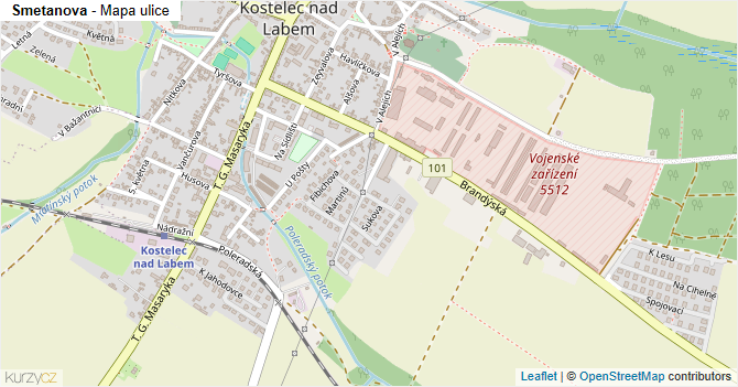 Smetanova - mapa ulice