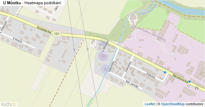 U Můstku - mapa podnikání