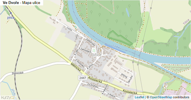 Ve Dvoře - mapa ulice