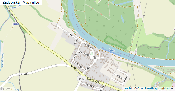 Zadvorská - mapa ulice