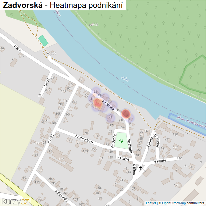 Mapa Zadvorská - Firmy v ulici.