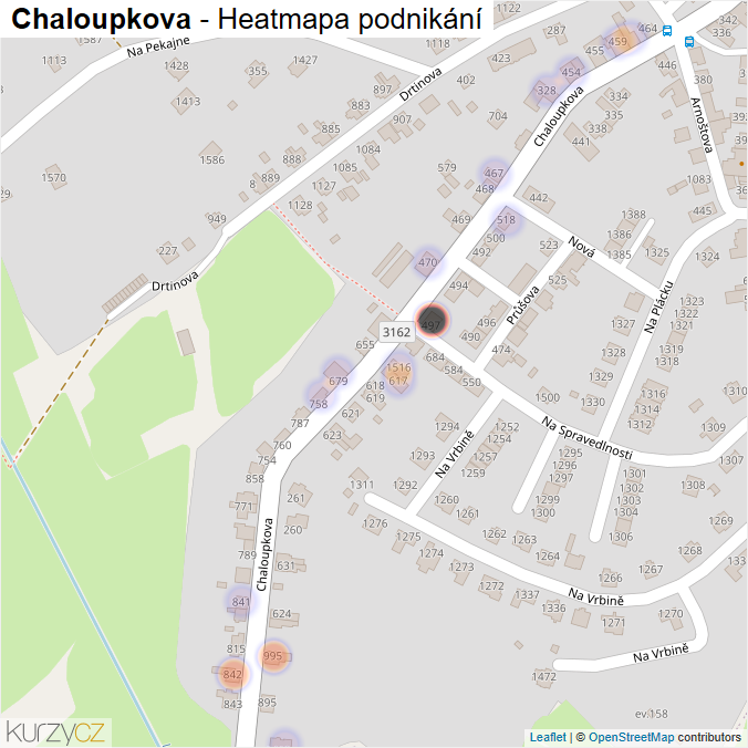 Mapa Chaloupkova - Firmy v ulici.