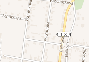 Fr. Zoubka v obci Kostelec nad Orlicí - mapa ulice