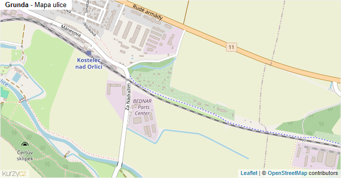 Grunda - mapa ulice