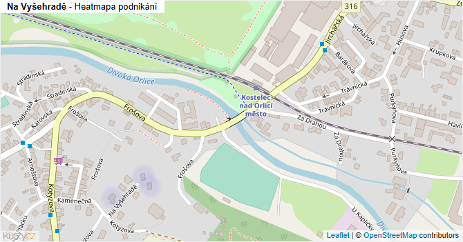 Na Vyšehradě - mapa podnikání