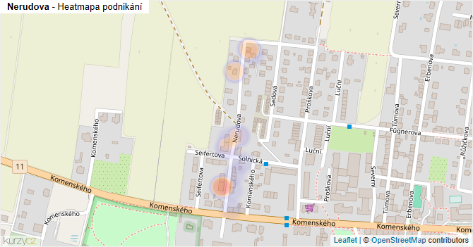 Nerudova - mapa podnikání