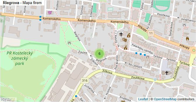 Riegrova - mapa firem