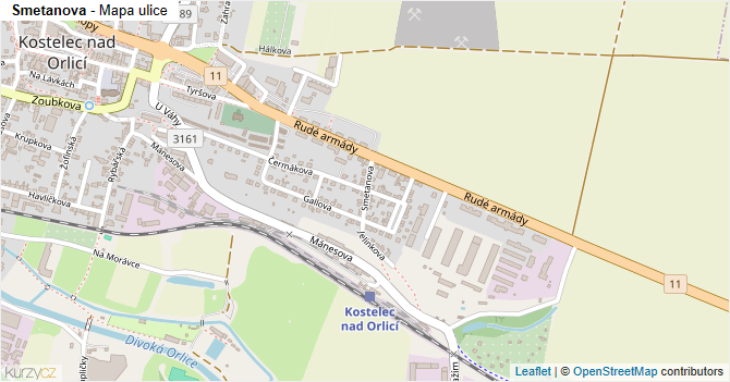 Smetanova - mapa ulice