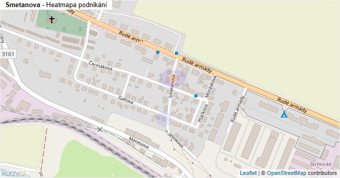 Smetanova - mapa podnikání