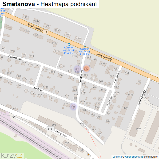 Mapa Smetanova - Firmy v ulici.