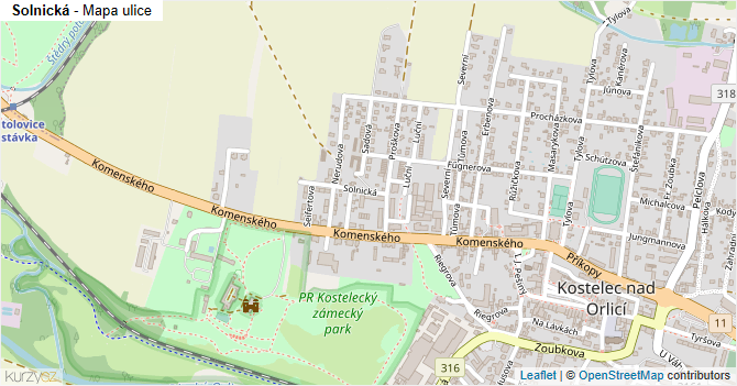 Solnická - mapa ulice