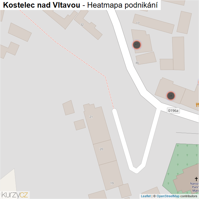 Mapa Kostelec nad Vltavou - Firmy v obci.