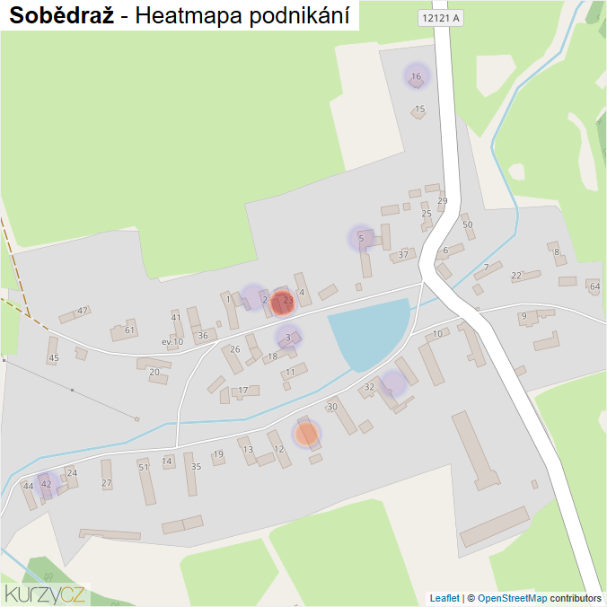 Mapa Sobědraž - Firmy v části obce.