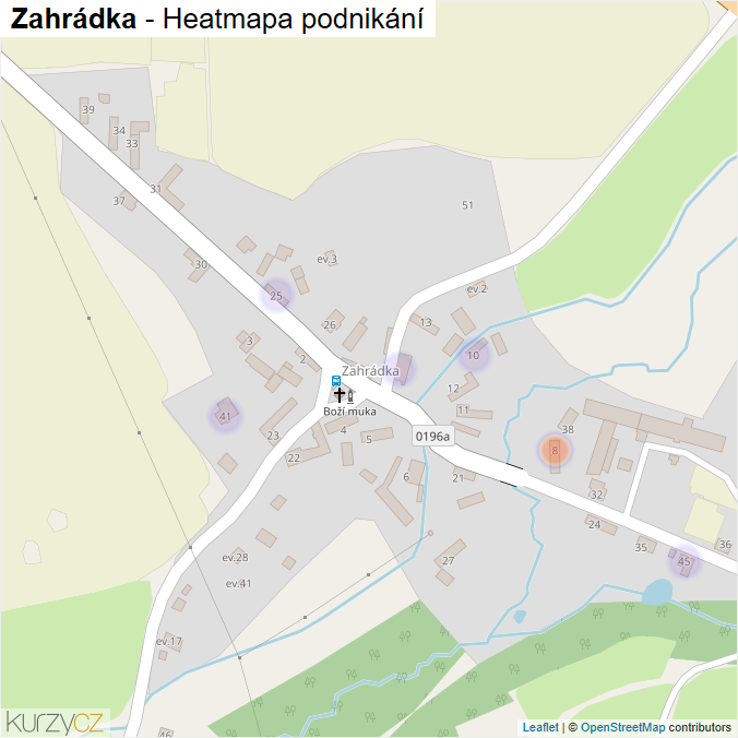 Mapa Zahrádka - Firmy v části obce.