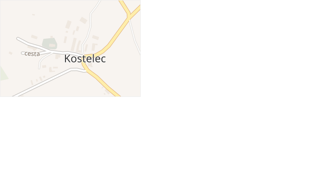 Kostelec v obci Kostelec - mapa části obce