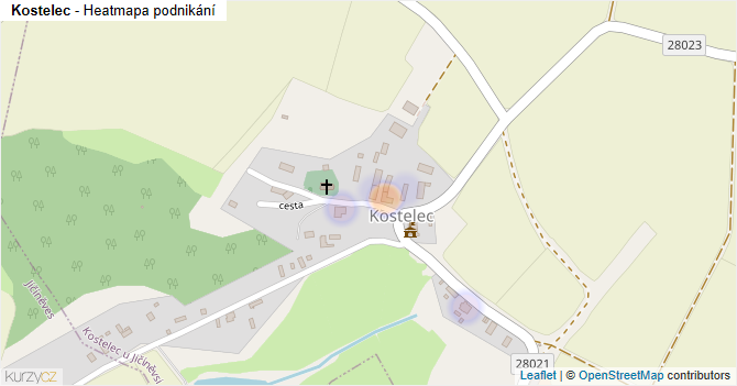 Kostelec - mapa podnikání