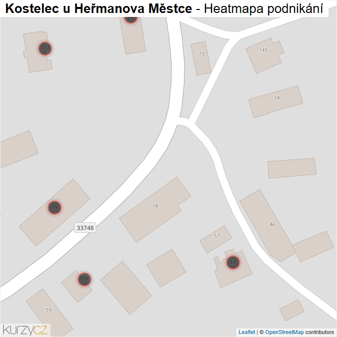 Mapa Kostelec u Heřmanova Městce - Firmy v obci.