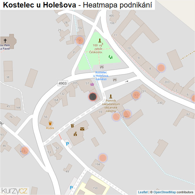 Mapa Kostelec u Holešova - Firmy v obci.