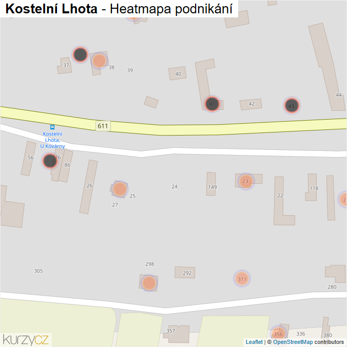 Mapa Kostelní Lhota - Firmy v obci.