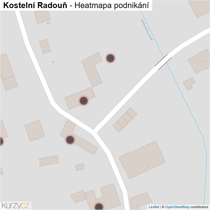 Mapa Kostelní Radouň - Firmy v obci.