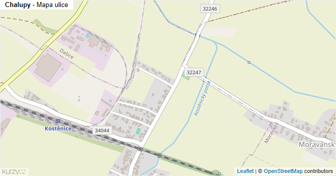 Chalupy - mapa ulice