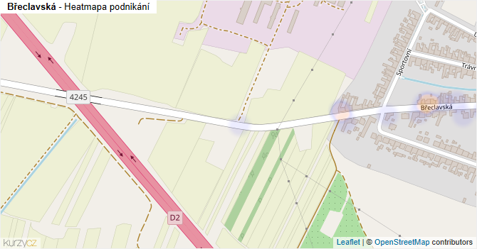 Břeclavská - mapa podnikání