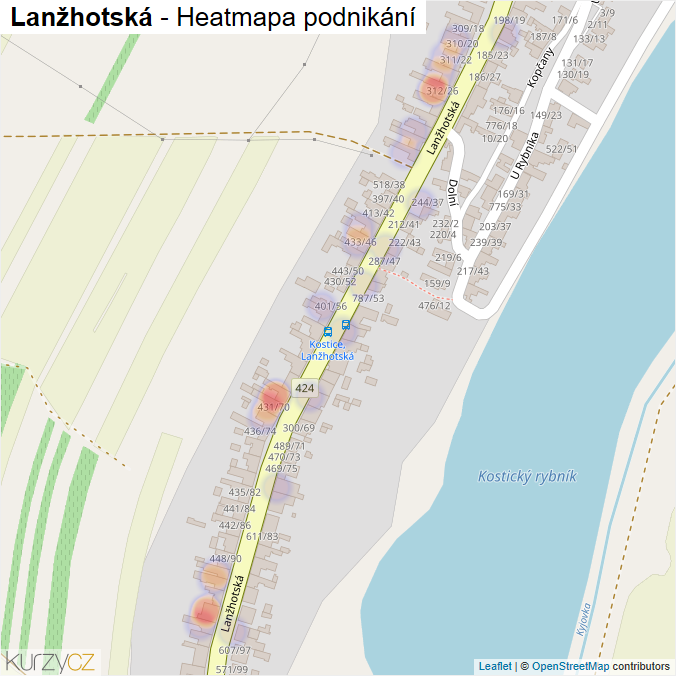 Mapa Lanžhotská - Firmy v ulici.