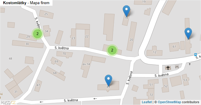 Kostomlátky - mapa firem