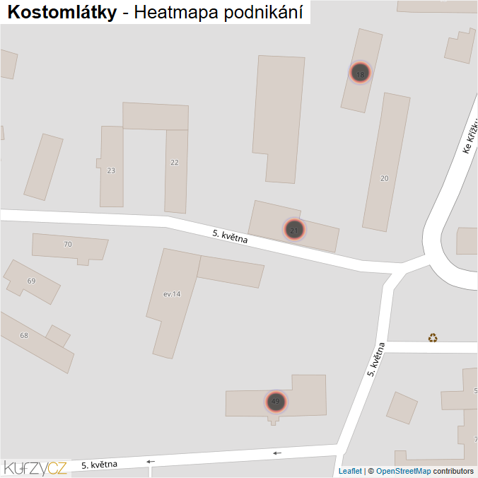 Mapa Kostomlátky - Firmy v obci.