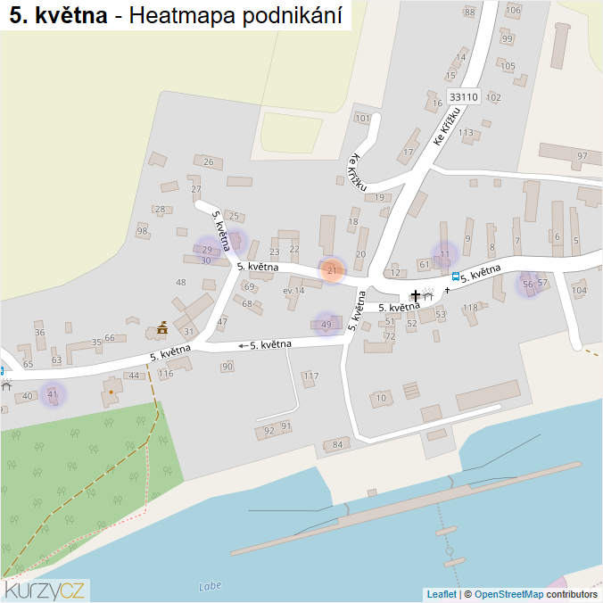 Mapa 5. května - Firmy v ulici.
