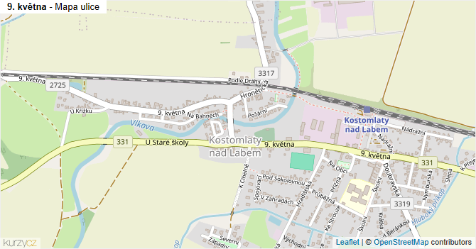 9. května - mapa ulice