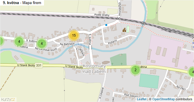 9. května - mapa firem