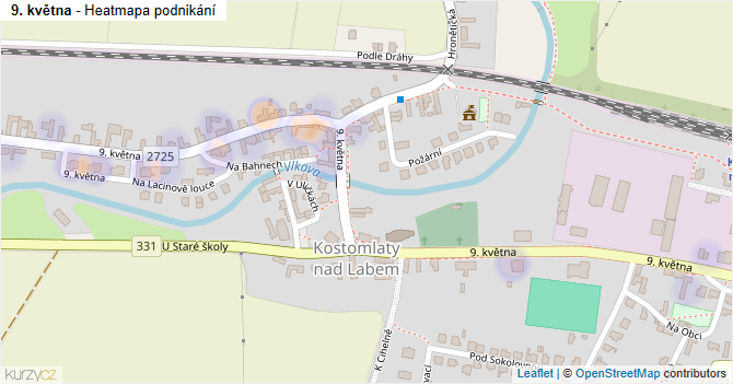 9. května - mapa podnikání