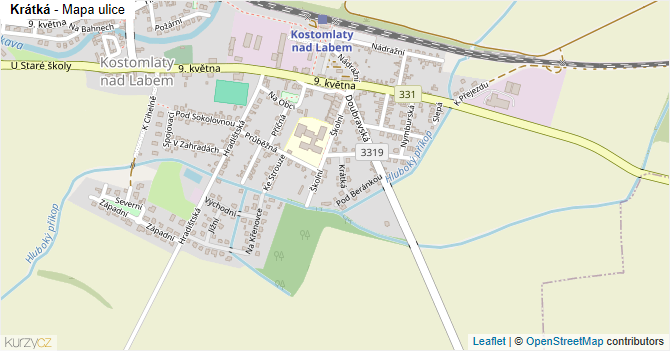 Krátká - mapa ulice