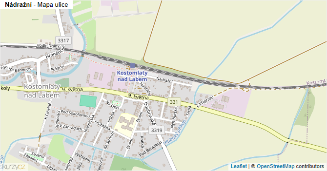Nádražní - mapa ulice