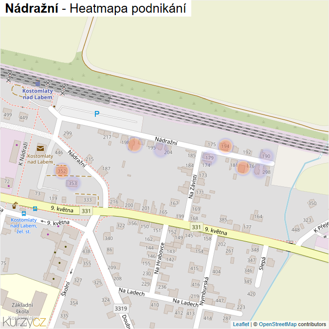 Mapa Nádražní - Firmy v ulici.