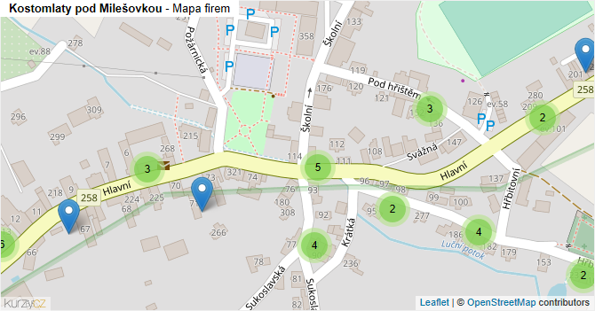 Kostomlaty pod Milešovkou - mapa firem