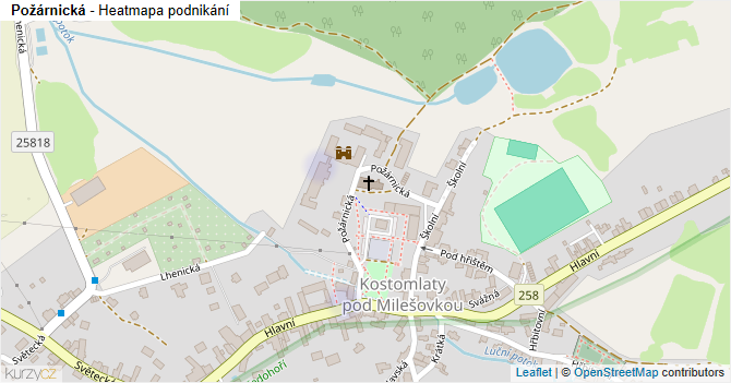 Požárnická - mapa podnikání