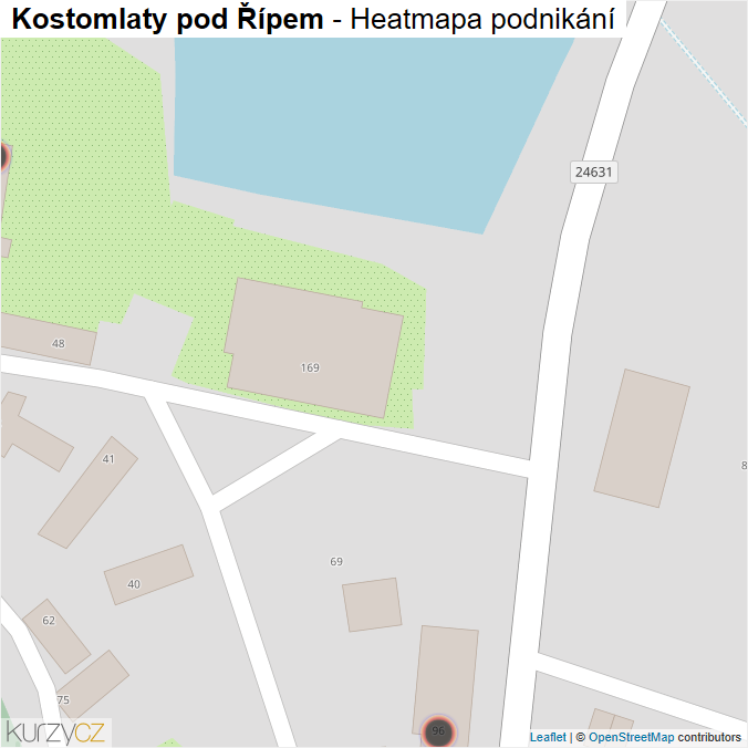 Mapa Kostomlaty pod Řípem - Firmy v obci.