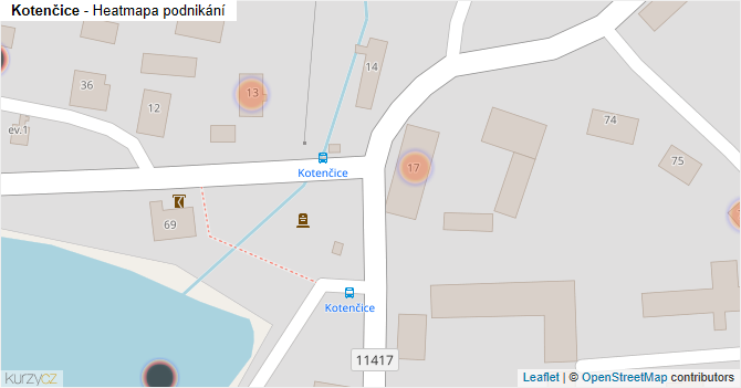 Kotenčice - mapa podnikání