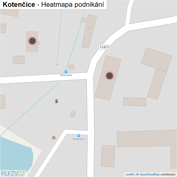 Mapa Kotenčice - Firmy v obci.