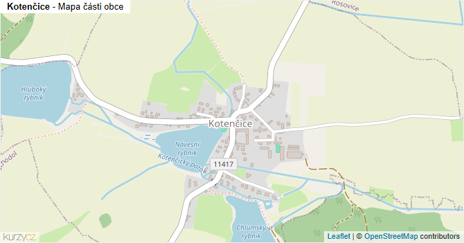 Kotenčice - mapa části obce