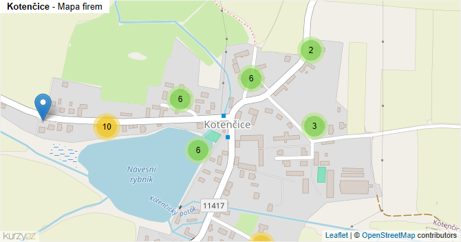 Kotenčice - mapa firem