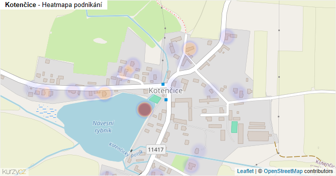 Kotenčice - mapa podnikání