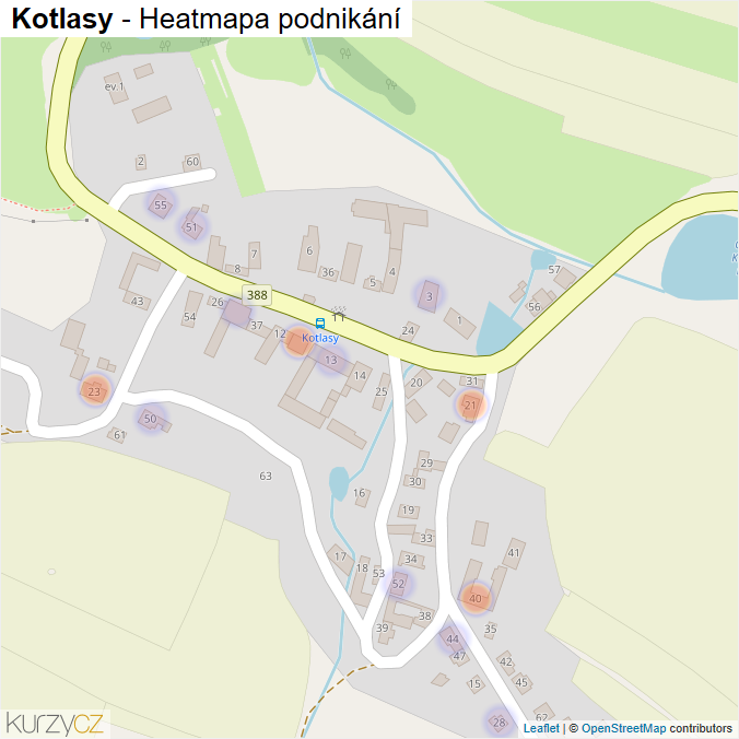 Mapa Kotlasy - Firmy v části obce.