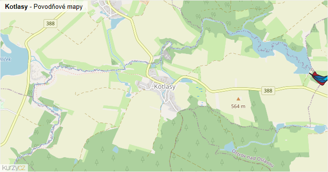 Kotlasy - záplavové mapy stoleté vody