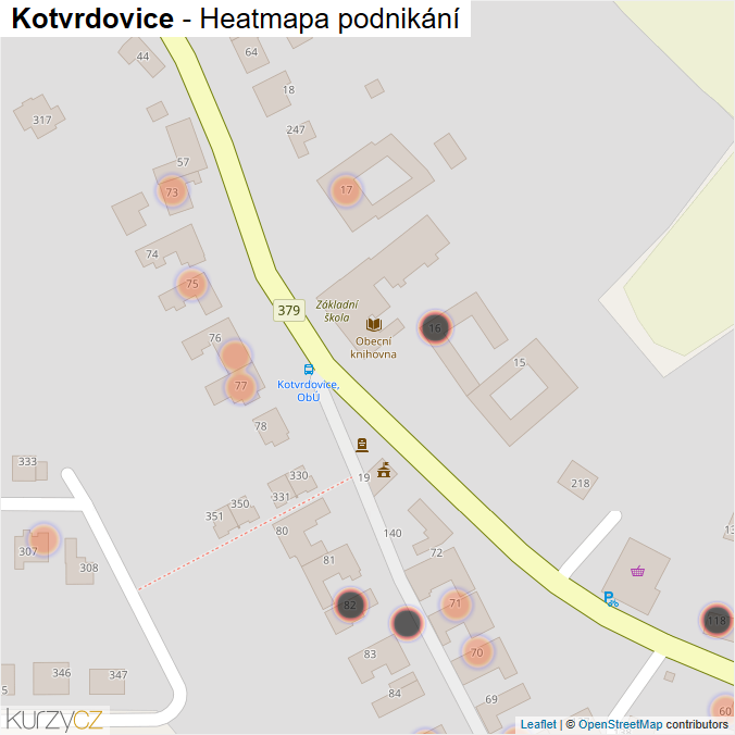 Mapa Kotvrdovice - Firmy v obci.