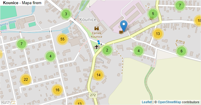 Kounice - mapa firem