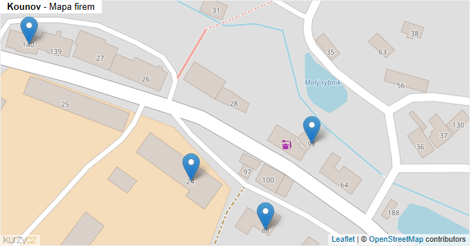 Kounov - mapa firem