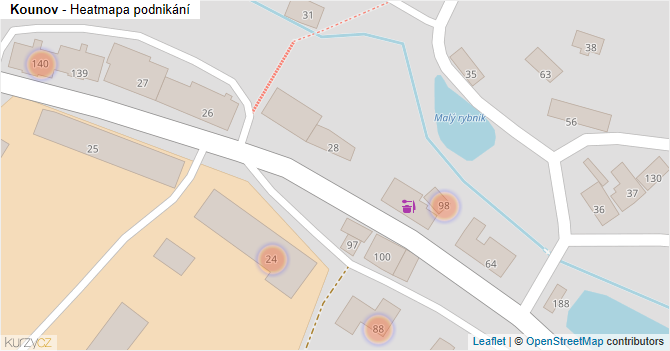 Kounov - mapa podnikání